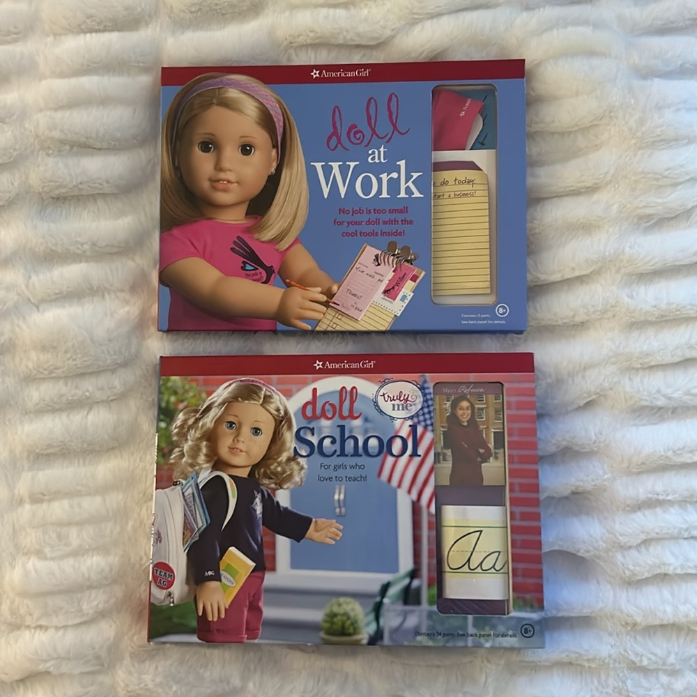 American Girl Doll: Doll at Work Kit and Doll School Kit!!
